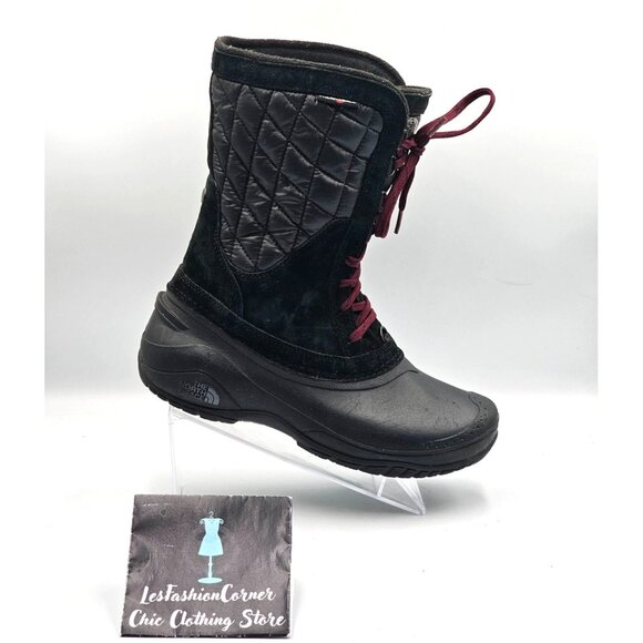 The North Face Women's Black Purple Thermoball Utility Winter Boots Sz 8.5 3012 - Picture 15 of 15